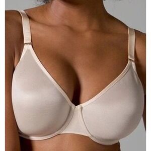 Soma UNBELIEVABLE Minimizer Bra Womens 44DD Beige Nude Underwire Sheer